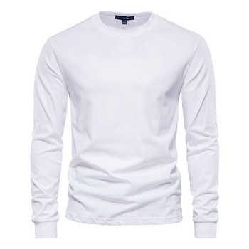 Απλότητα Μονόχρωμο μακρυμάνικο μπλουζάκι Μόδα βαμβακερά Ανδρικά μπλουζάκια Casual μπλουζάκια Unisex με λαιμόκοψη Fitness Run Sports πουλόβερ