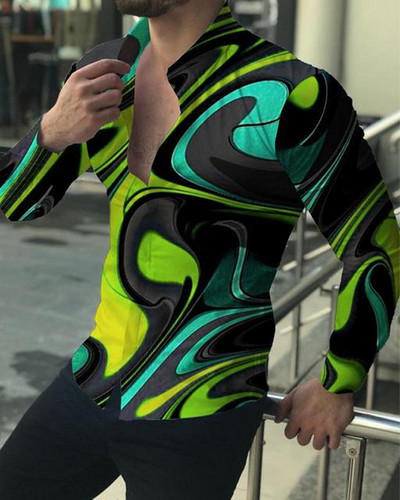 Lagana, luksuzna trend košulja, muška ležerna košulja s ispisanim uzorkom, majice s dugim rukavima, muška odjeća, majica za maturalnu zabavu XS-8XL