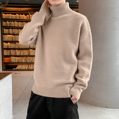 Χειμώνας 2023 Νέο πουλόβερ από κασμίρ Ανδρικά πουλόβερ με φαρδιά ζιβάγκο ανδρικό πουλόβερ κορυφαίας ποιότητας Χοντρά ζεστά ανδρικά πουλόβερ Pull Homme Hiver