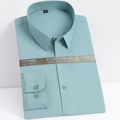 Muške modne elastične majice dugih rukava od bambusovih vlakana bez džepova Standardne poslovne majice za rad u uredu Majice za jednostavno održavanje