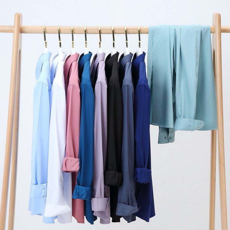 Muške modne elastične majice dugih rukava od bambusovih vlakana bez džepova Standardne poslovne majice za rad u uredu Majice za jednostavno održavanje