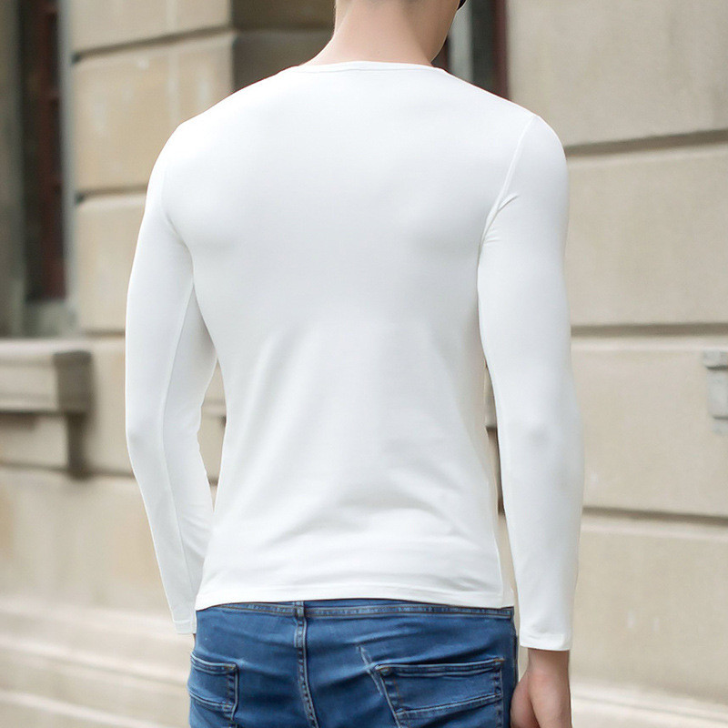 MRMT 2023 uhiuus meeste T-särk Pikkade varrukatega õhuke O-kaelusega meeste T-särk meestele puuvillane puhas värv Bottom Tops Tees T-särk