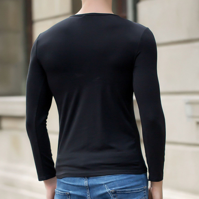 MRMT 2023 uhiuus meeste T-särk Pikkade varrukatega õhuke O-kaelusega meeste T-särk meestele puuvillane puhas värv Bottom Tops Tees T-särk