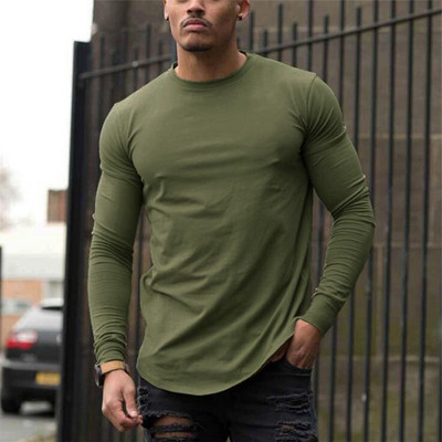 2023 Nova muška majica dugih rukava Muscle Top potkošulja s okruglim izrezom Basic Tee pulover Top Fitness Fit muški okrugli izrez dugih rukava