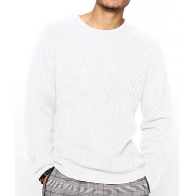 Modna muška labava tanka pletena majica dugih rukava s O izrezom, velika pletena majica kratkih rukava, ležerna jednobojna majica, ulična odjeća