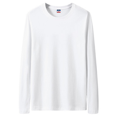 Heast materjalist pikkade varrukatega T-särgid Meeste täispuuvillased T-särgid Meeste T-särk Suures suuruses dressipluusid Meeste Lihtne aluspesu