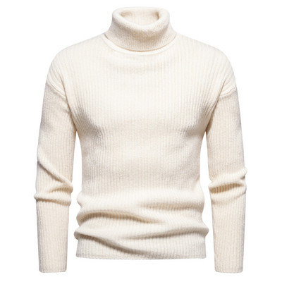 2023 m. Nauji žieminiai megztiniai stori vyriški megztiniai su vėžliu, kasdieniai vienspalviai kokybiški megzti vyriški šilti, ploni megztiniai, megztiniai, vyriški