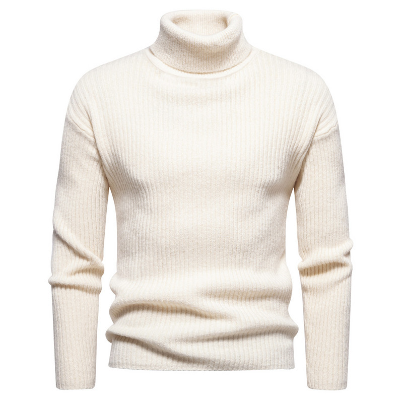 2023 m. Nauji žieminiai megztiniai stori vyriški megztiniai su vėžliu, kasdieniai vienspalviai kokybiški megzti vyriški šilti, ploni megztiniai, megztiniai, vyriški