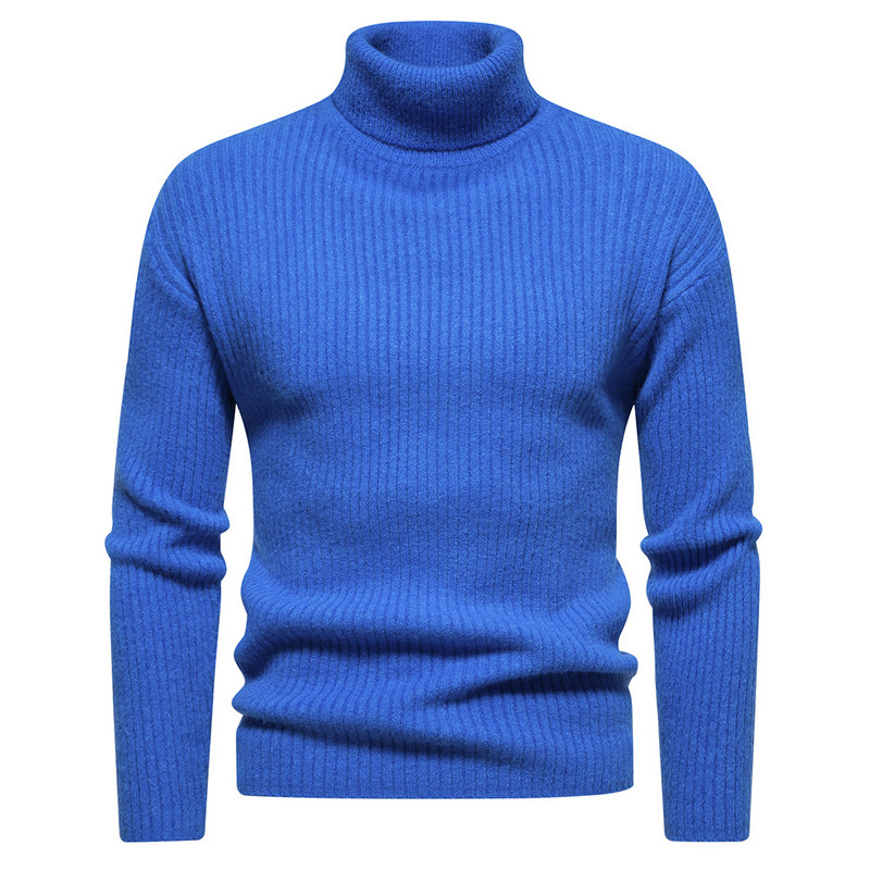 2023 m. Nauji žieminiai megztiniai stori vyriški megztiniai su vėžliu, kasdieniai vienspalviai kokybiški megzti vyriški šilti, ploni megztiniai, megztiniai, vyriški