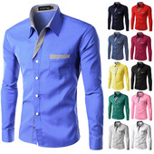 Potpuno nova jesenska muška košulja 2021. Muške svečane košulje Modna muška ležerna poslovna svečana košulja dugih rukava Camisa Social Masculina