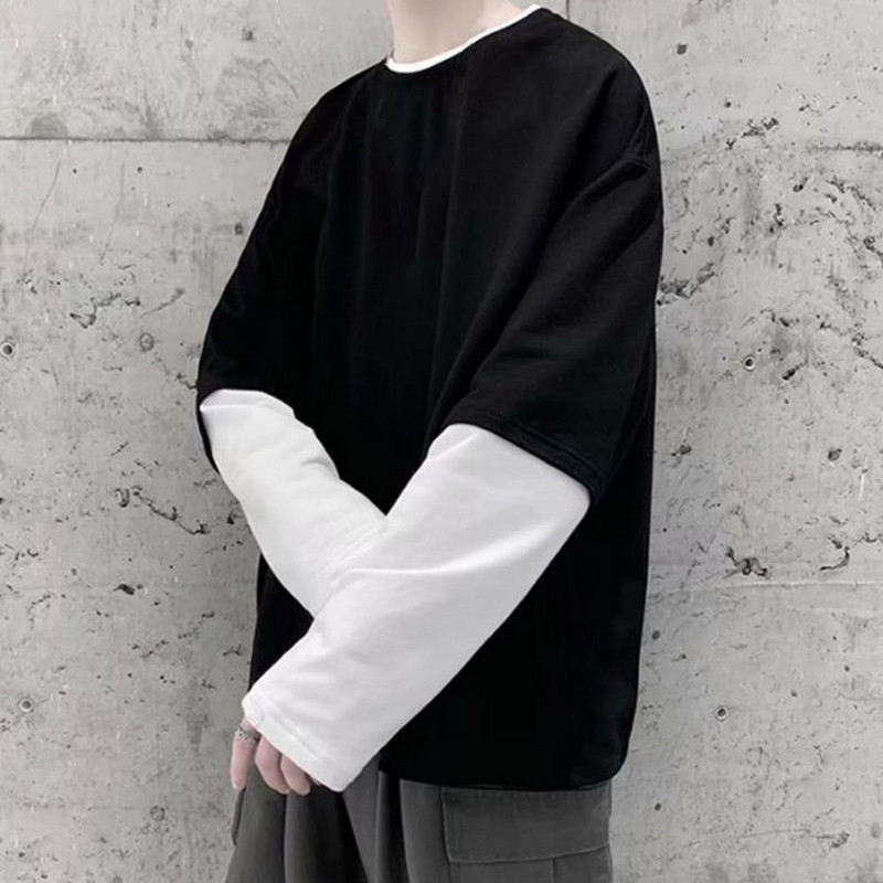 Chic proljetna majica Ležerna muška majica dugih rukava Termalna velika udobna proljetna majica kratkih rukava