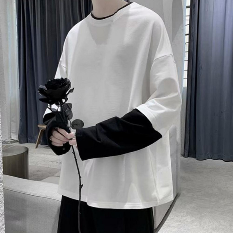 Chic proljetna majica Ležerna muška majica dugih rukava Termalna velika udobna proljetna majica kratkih rukava