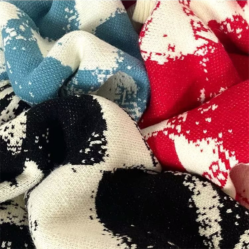 Inetu jõulukampsun, punane ruuduline kootud vintage kardigan ülisuur kampsun Harajuku Korea stiilis hip-hop kirjatrükiga pulloverid