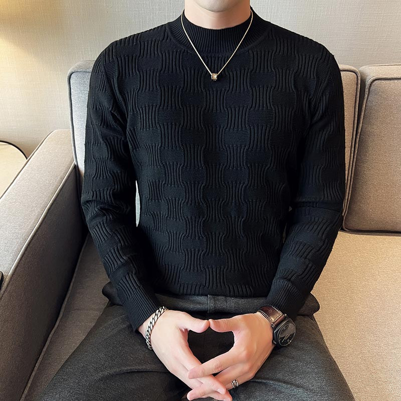 Muški jesenski i zimski visokokvalitetni pleteni topli džemperi/muški uski modni karirani poslovni puloveri/muški ležerni džemperi