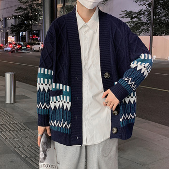 Σχεδιασμός Ζακέτα Ανδρικές τσέπες Ζεστό χειμωνιάτικο πουλόβερ ρετρό με ιαπωνικά κουμπιά Unisex επάνω Πλεκτά Εφηβικά Παντός αγώνα Harajuku Stylish BF