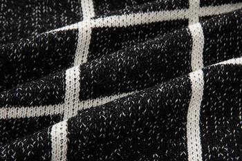 Φθινοπωρινό χειμωνιάτικο πουλόβερ Ανδρική ζακέτα με λεπτή εφαρμογή Casual Κορεάτικη με λαιμόκοψη σε καρό γραμμή Ζακέτα πουλόβερ Ανδρικά πλεκτά χειμωνιάτικα παλτό Ανδρικό μπουφάν