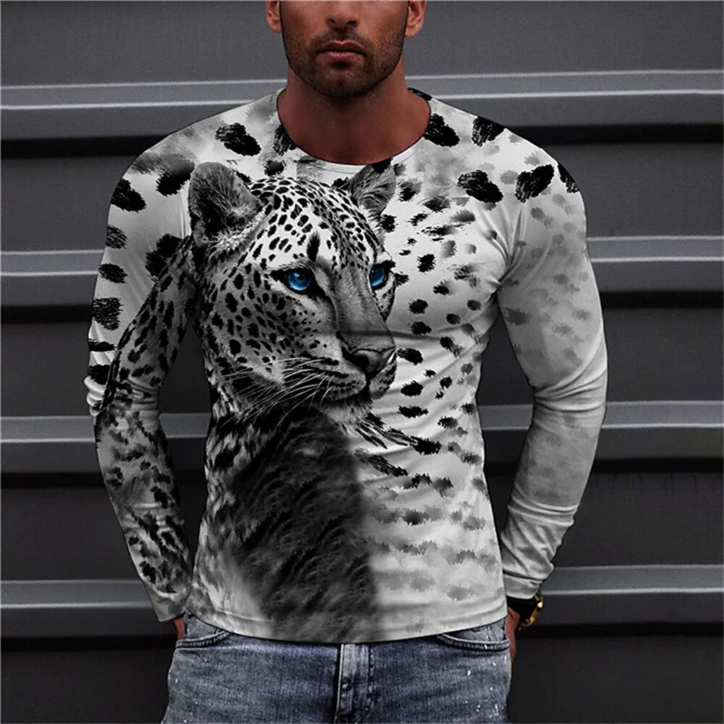 Vintage Animal Lion μακρυμάνικο 2023 oversizes 3d print ρετρό μπλουζάκι Street Fashion Μακρυμάνικο Casual Breakable Ανδρικά ρούχα