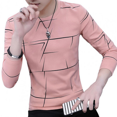 Μοντέρνα φθινοπωρινά μπλουζάκια Άνετα ανδρικά μπλουζάκια με στρογγυλή λαιμόκοψη O λαιμό φιλική προς το δέρμα Φθινοπωρινό μπλουζάκι Ζεστό