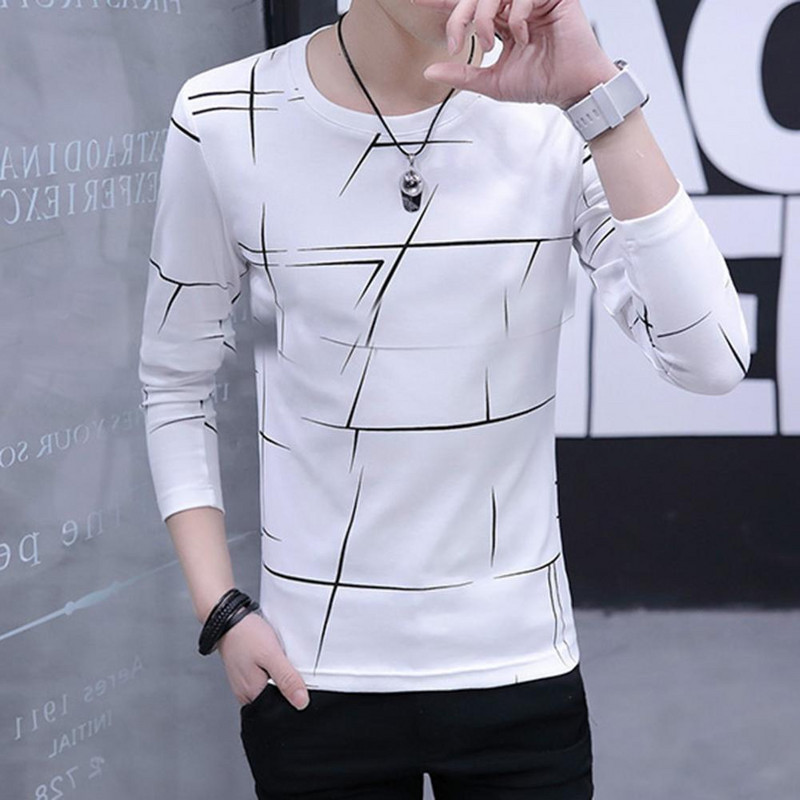 Μοντέρνα φθινοπωρινά μπλουζάκια Άνετα ανδρικά μπλουζάκια με στρογγυλή λαιμόκοψη O λαιμό φιλική προς το δέρμα Φθινοπωρινό μπλουζάκι Ζεστό