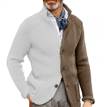 Παλτό ανδρικό πουλόβερ Μόδα Μασίφ πλεκτή ζακέτα γιακά λεπτή εφαρμογή Ζεστή άνοιξη φθινόπωρο χειμώνα Streetwear Casual μπουφάν