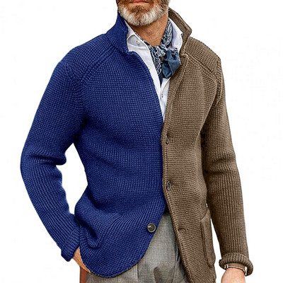 Muški pulover Kaput Modni jednobojni pleteni kardigan samostojeći ovratnik Slim Fit Toplo proljeće jesen zima Ulična odjeća Ležerne jakne