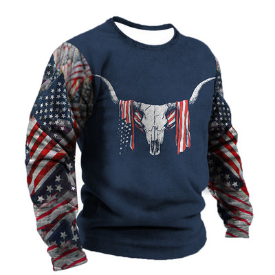 Ανδρικό μπλουζάκι Demon Wendigo με εμπριμέ μπλουζάκια Harajuku Ρούχα με λαιμόκοψη Βαμβακερό πουλόβερ Υπερμεγέθη Streetwear Ανδρικό Vintage μακρυμάνικο