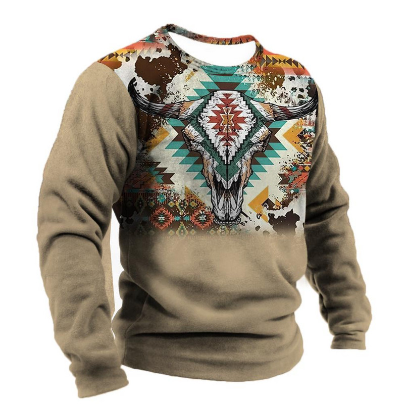 Ανδρικό μπλουζάκι Demon Wendigo με εμπριμέ μπλουζάκια Harajuku Ρούχα με λαιμόκοψη Βαμβακερό πουλόβερ Υπερμεγέθη Streetwear Ανδρικό Vintage μακρυμάνικο