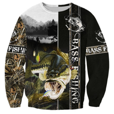 Vintage majice za muškarce Pamučne majice dugih rukava 3d majice za vanjske aktivnosti Puloveri s O izrezom Prevelika odjeća Muška ribolovna odjeća