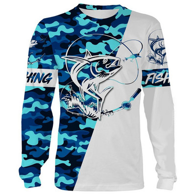 Vintage majice za muškarce Pamučne majice dugih rukava 3d majice za vanjske aktivnosti Puloveri s O izrezom Prevelika odjeća Muška ribolovna odjeća