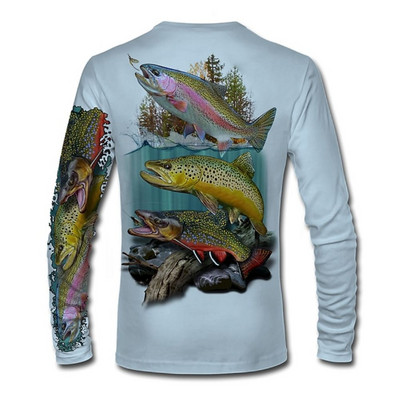 Vintage majice za muškarce Pamučne majice dugih rukava 3d majice za vanjske aktivnosti Puloveri s O izrezom Prevelika odjeća Muška ribolovna odjeća