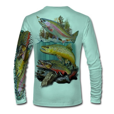 Vintage majice za muškarce Pamučne majice dugih rukava 3d majice za vanjske aktivnosti Puloveri s O izrezom Prevelika odjeća Muška ribolovna odjeća