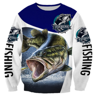 Vintage majice za muškarce Pamučne majice dugih rukava 3d majice za vanjske aktivnosti Puloveri s O izrezom Prevelika odjeća Muška ribolovna odjeća