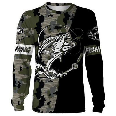 Vintage majice za muškarce Pamučne majice dugih rukava 3d majice za vanjske aktivnosti Puloveri s O izrezom Prevelika odjeća Muška ribolovna odjeća