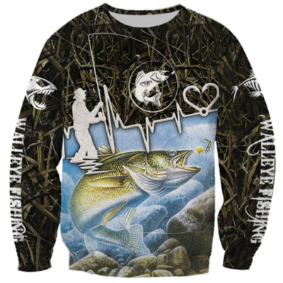 Vintage majice za muškarce Pamučne majice dugih rukava 3d majice za vanjske aktivnosti Puloveri s O izrezom Prevelika odjeća Muška ribolovna odjeća