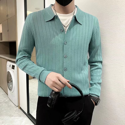 2023 Kardigani Muški pamučni pulover dugih rukava Muški džemperi na preklop Labavi jednobojni gornji dijelovi s dugmadima Pristajajuća pletena odjeća u ležernom stilu 3XL