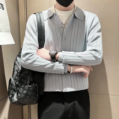 2023 Kardigani Muški pamučni pulover dugih rukava Muški džemperi na preklop Labavi jednobojni gornji dijelovi s dugmadima Pristajajuća pletena odjeća u ležernom stilu 3XL