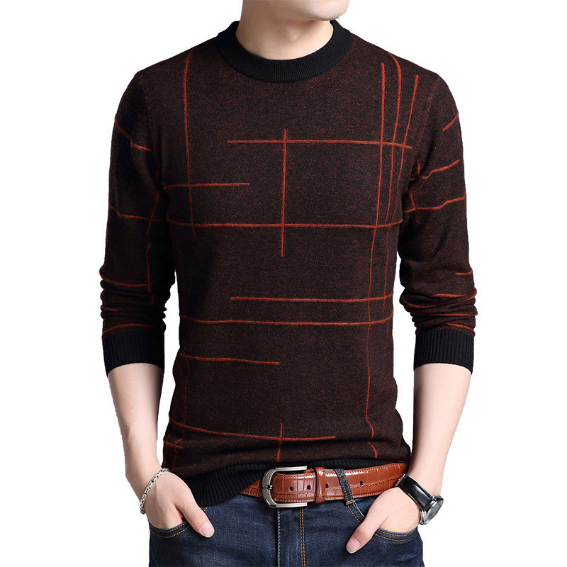 BROWON Autumn New Meeste kampsunid triibulise kaelusega pikkade varrukatega meeste pulloverid Korea vabaaja kontori igapäevane 2023. aasta veniv kootud topp