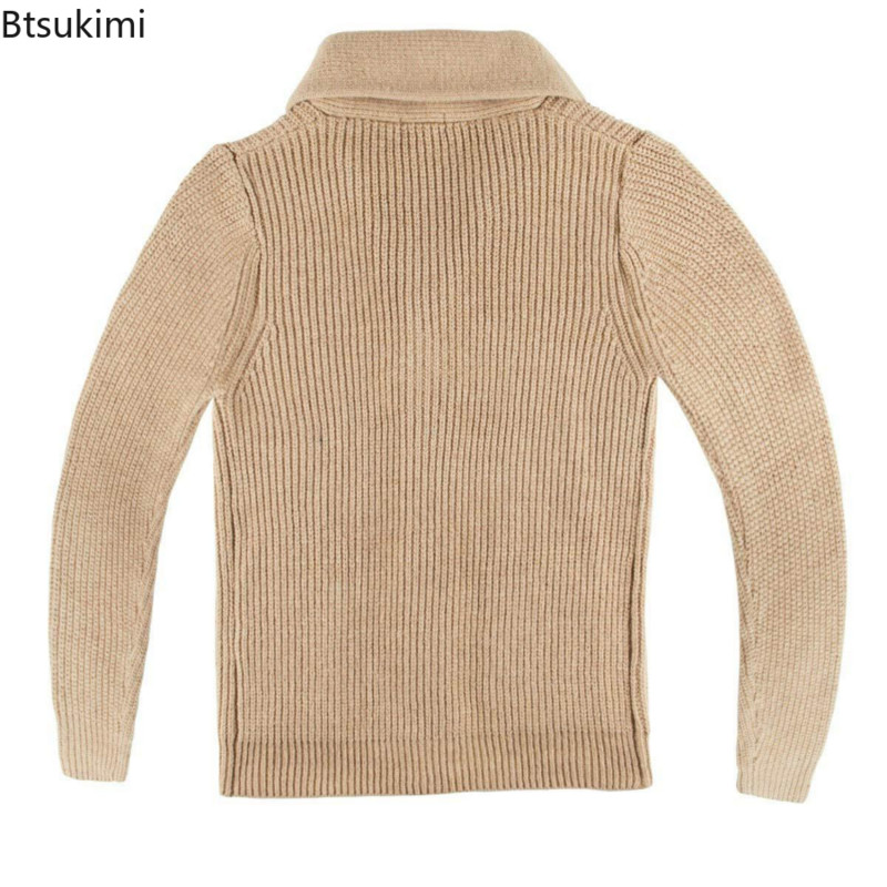 Νέο 2023 Φθινόπωρο χειμερινός γιακάς ανδρικός γιακάς Ζακέτα πουλόβερ Κλασικό ανδρικό ζεστό πουλόβερ Βαμβακερό πουλόβερ Ανδρικά πλεκτά Αντρικά ρούχα