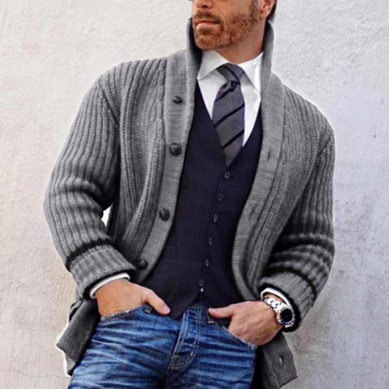 Jesen Zima Muški pulover Kaput Džemper Jakne Gornja odjeća Džemper Kaput Muški pleteni debeli kaput Topla ležerna pletena odjeća Kardigan