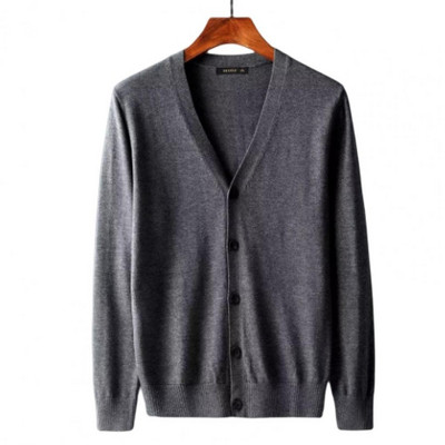 Muški kardigan s dugim rukavima i V-izrezom, uski, topli pleteni kaput s jednim kopčanjem, proljeće i jesen, jakne za muškarce, chaquetas hombre