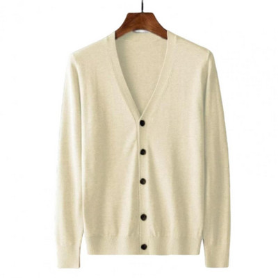 Muški kardigan s dugim rukavima i V-izrezom, uski, topli pleteni kaput s jednim kopčanjem, proljeće i jesen, jakne za muškarce, chaquetas hombre