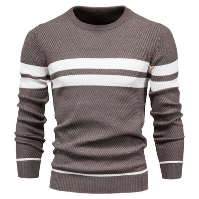 Kampsun Meeste Pullover Puuvillased triibulised kampsunid Patchwork pikkade varrukatega soojad kampsunid vabaaja mood kampsun Pull Homme meeste rõivad