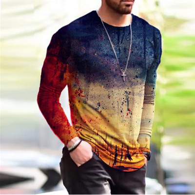 Ανοιξιάτικο και Φθινοπωρινό T-shirt Slim Fit Premium Print, S-6XL Plus Size ανδρικό μπλουζάκι μόδας,.
