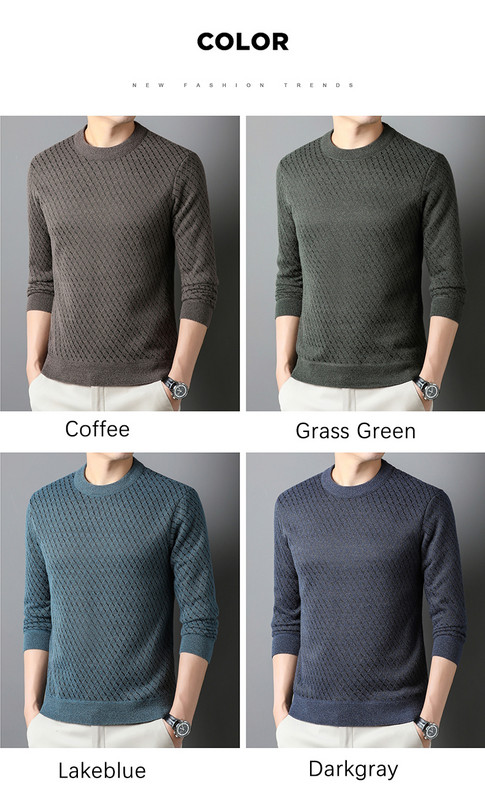 BROWON prekės ženklo vyriškas megztinis 2023 m. šenilinis pliušinis ir storas kietas languotas megztinis vyrams laisvalaikio apykakle, megzti žieminiai drabužiai