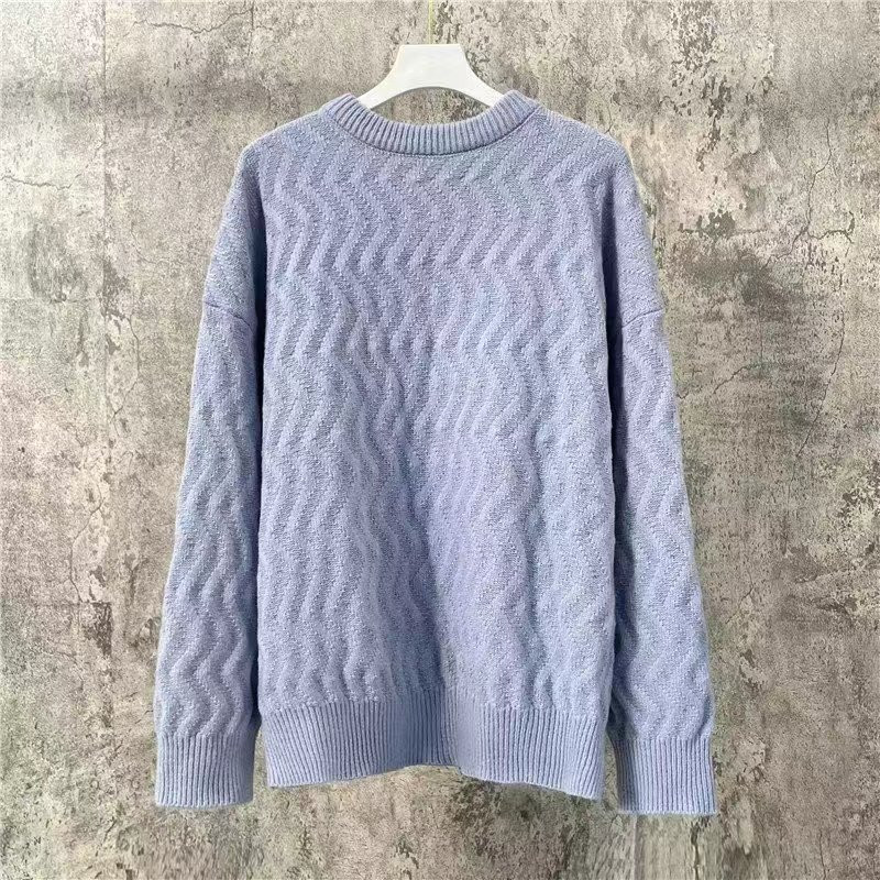 Sügistalvine meeste kootud pikkade varrukatega soe kampsun Kvaliteetne O-kaelusega pulloverid Tugev žakaarkangast Slim Fit särgid Topid Meeste riided