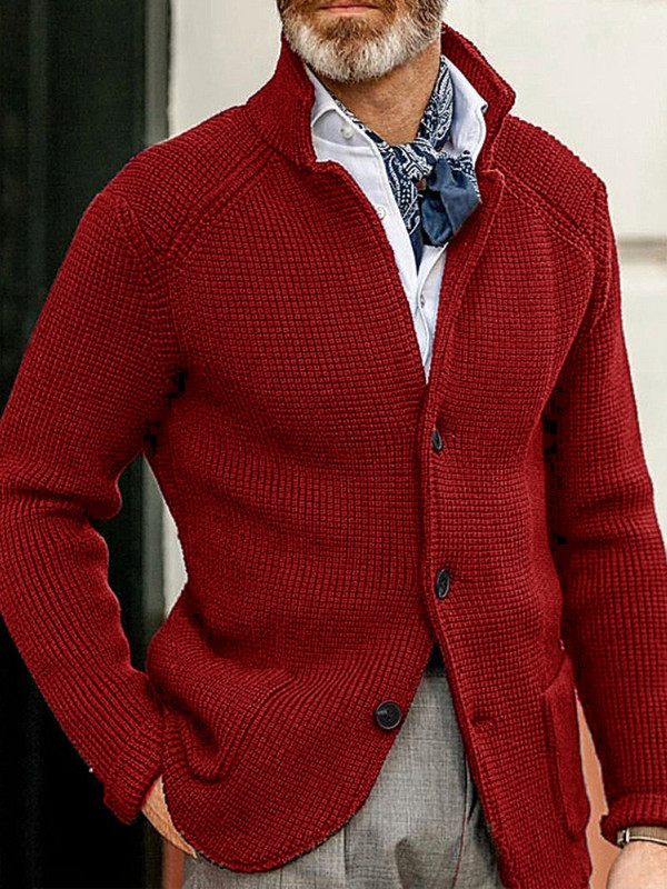 Πουλόβερ Ανδρική χειμωνιάτικη πλεκτή ζακέτα Slim εφαρμογή όρθιος γιακάς Παχύ ζεστή πλεκτή ζακέτα φθινοπωρινό/χειμωνιάτικο μπουφάν Ανδρικό μπουφάν