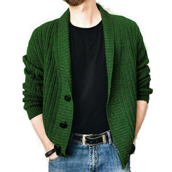 Ανδρική ανοιξιάτικη και φθινοπωρινή casual ζακέτα πουλόβερ πλεκτό μπουφάν Slim Fit Polo Comfortable 7 χρώματα Διαθέσιμα Λεπτά ανδρικά ρούχα