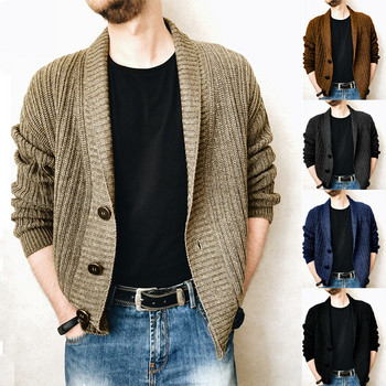 Мъжка пролетна и есенна ежедневна жилетка Пуловер Плетено яке Slim Fit Polo Удобно 7 цвята Налични тънки мъжки дрехи