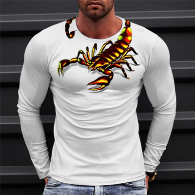 Νέο φθινόπωρο για ανδρικό μπλουζάκι 3D print Scorpion T-shirt Βαμβακερά ρούχα Μακρυμάνικα Streetwear Vintage Μπλουζάκια Ανδρικά ρούχα