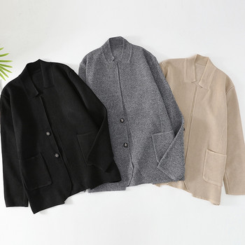 Κορυφαίας κατηγορίας Νέα φθινοπωρινή μάρκα Μόδα Slim Fit Knit Blazer Ανδρικό Top Ζακέτα πουλόβερ Casual Παλτό Ανδρικά Πλεκτά Ρούχα